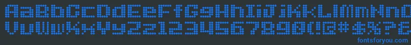 Dotfont Font – Blue Fonts on Black Background