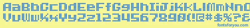 Dotfont-fontti – siniset fontit keltaisella taustalla