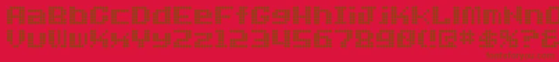 Dotfont Font – Brown Fonts on Red Background