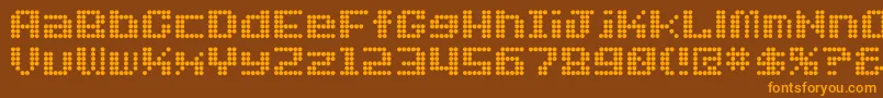 Dotfont Font – Orange Fonts on Brown Background