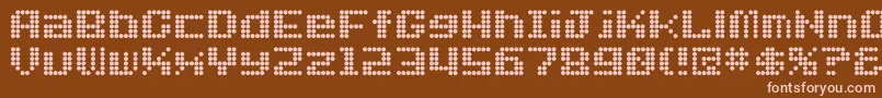 Dotfont Font – Pink Fonts on Brown Background