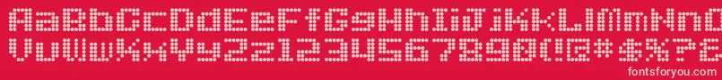 Dotfont Font – Pink Fonts on Red Background