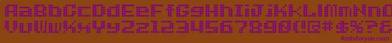 Dotfont Font – Purple Fonts on Brown Background