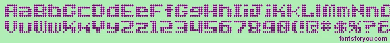 Шрифт Dotfont – фиолетовые шрифты на зелёном фоне