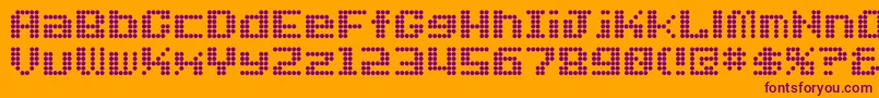 Dotfont Font – Purple Fonts on Orange Background