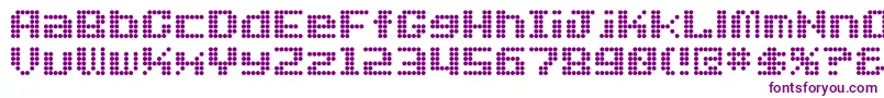 Dotfont-Schriftart – Violette Schriften auf weißem Hintergrund
