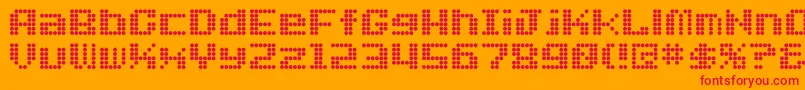 フォントDotfont – オレンジの背景に赤い文字
