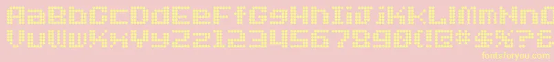 Dotfont Font – Yellow Fonts on Pink Background