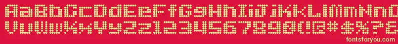 Dotfont Font – Yellow Fonts on Red Background