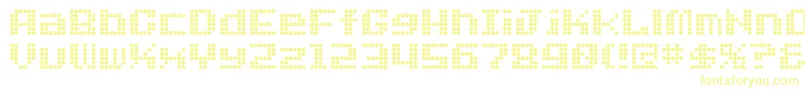 Dotfont Font – Yellow Fonts on White Background
