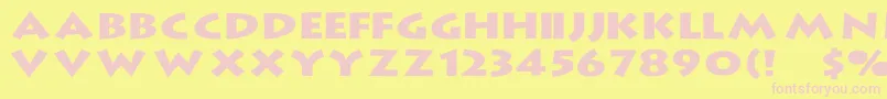 LithographWd-fontti – vaaleanpunaiset fontit keltaisella taustalla