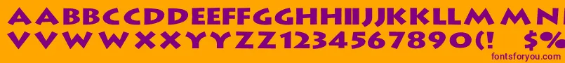 LithographWd-Schriftart – Violette Schriften auf orangefarbenem Hintergrund