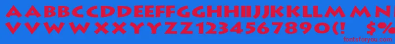 フォントLithographWd – 赤い文字の青い背景