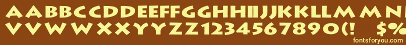 LithographWd-fontti – keltaiset fontit ruskealla taustalla