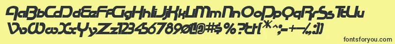 RacetracsskBolditalic Font – Black Fonts on Yellow Background