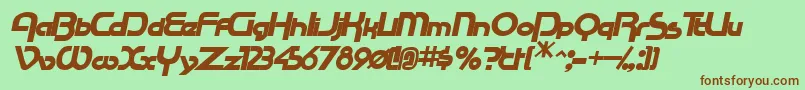 RacetracsskBolditalic Font – Brown Fonts on Green Background