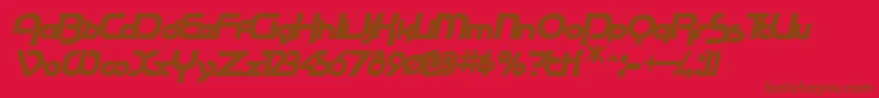 RacetracsskBolditalic Font – Brown Fonts on Red Background