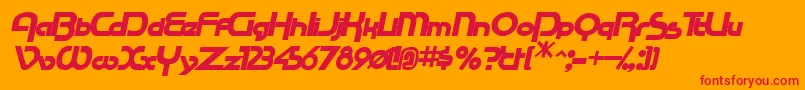 RacetracsskBolditalic Font – Red Fonts on Orange Background