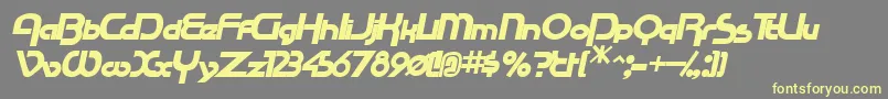 RacetracsskBolditalic Font – Yellow Fonts on Gray Background