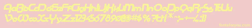 RacetracsskBolditalic Font – Yellow Fonts on Pink Background