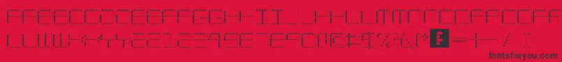 フォントAmayaTechnicalDots – 赤い背景に黒い文字