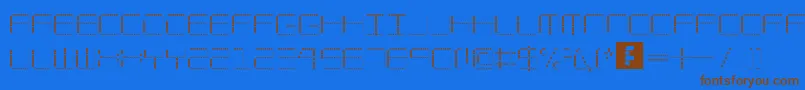 AmayaTechnicalDots-Schriftart – Braune Schriften auf blauem Hintergrund
