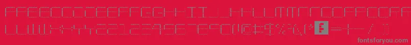 AmayaTechnicalDots-Schriftart – Graue Schriften auf rotem Hintergrund