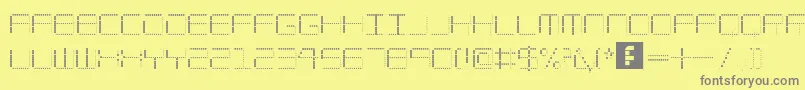AmayaTechnicalDots Font – Gray Fonts on Yellow Background