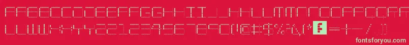 AmayaTechnicalDots Font – Green Fonts on Red Background