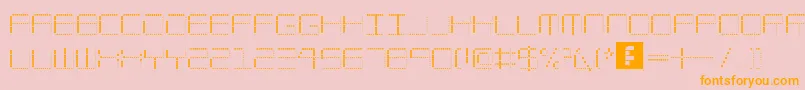 AmayaTechnicalDots-Schriftart – Orangefarbene Schriften auf rosa Hintergrund