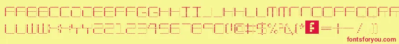 AmayaTechnicalDots Font – Red Fonts on Yellow Background