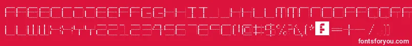 AmayaTechnicalDots Font – White Fonts on Red Background
