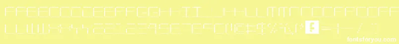 フォントAmayaTechnicalDots – 黄色い背景に白い文字