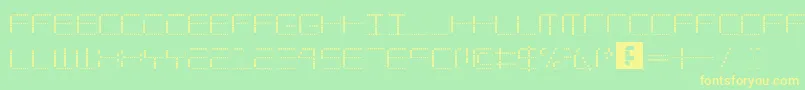 AmayaTechnicalDots Font – Yellow Fonts on Green Background