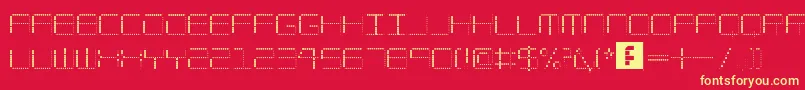 AmayaTechnicalDots Font – Yellow Fonts on Red Background