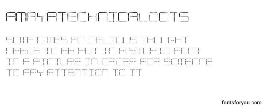 Review of the AmayaTechnicalDots Font