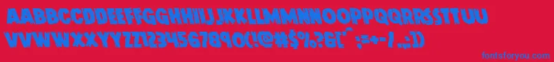 Doktermonstroleft Font – Blue Fonts on Red Background