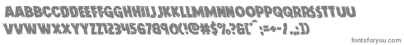 Doktermonstroleft-fontti – harmaat kirjasimet valkoisella taustalla
