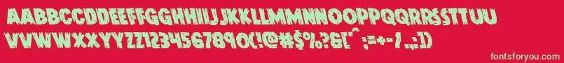Doktermonstroleft Font – Green Fonts on Red Background