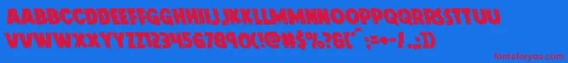 Doktermonstroleft Font – Red Fonts on Blue Background