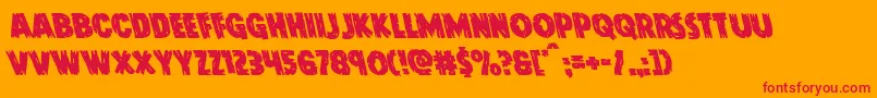 Doktermonstroleft Font – Red Fonts on Orange Background
