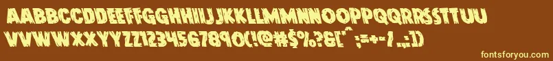 Doktermonstroleft Font – Yellow Fonts on Brown Background