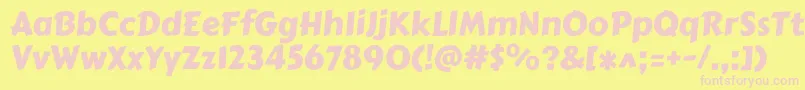 Carterone Font – Pink Fonts on Yellow Background