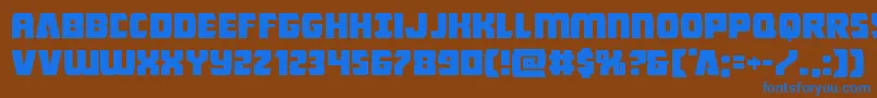 フォントIntergalacticexpand – 茶色の背景に青い文字