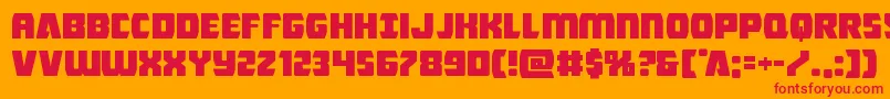 Weitere Informationen zur Intergalacticexpand-Schriftart Intergalacticexpand-Schriftart – Rote Schriften auf orangefarbenem Hintergrund