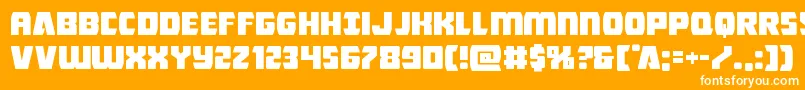 Czcionka Intergalacticexpand – białe czcionki na pomarańczowym tle