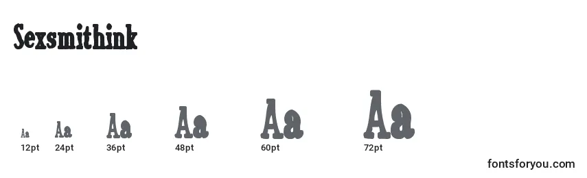 Sexsmithink Font Sizes