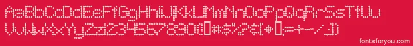 Telegraphic Font – Pink Fonts on Red Background