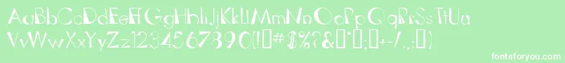 フォントOuthausA – 緑の背景に白い文字