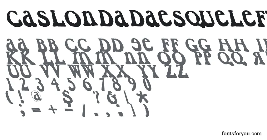 Шрифт Caslondadaesqueleft – алфавит, цифры, специальные символы